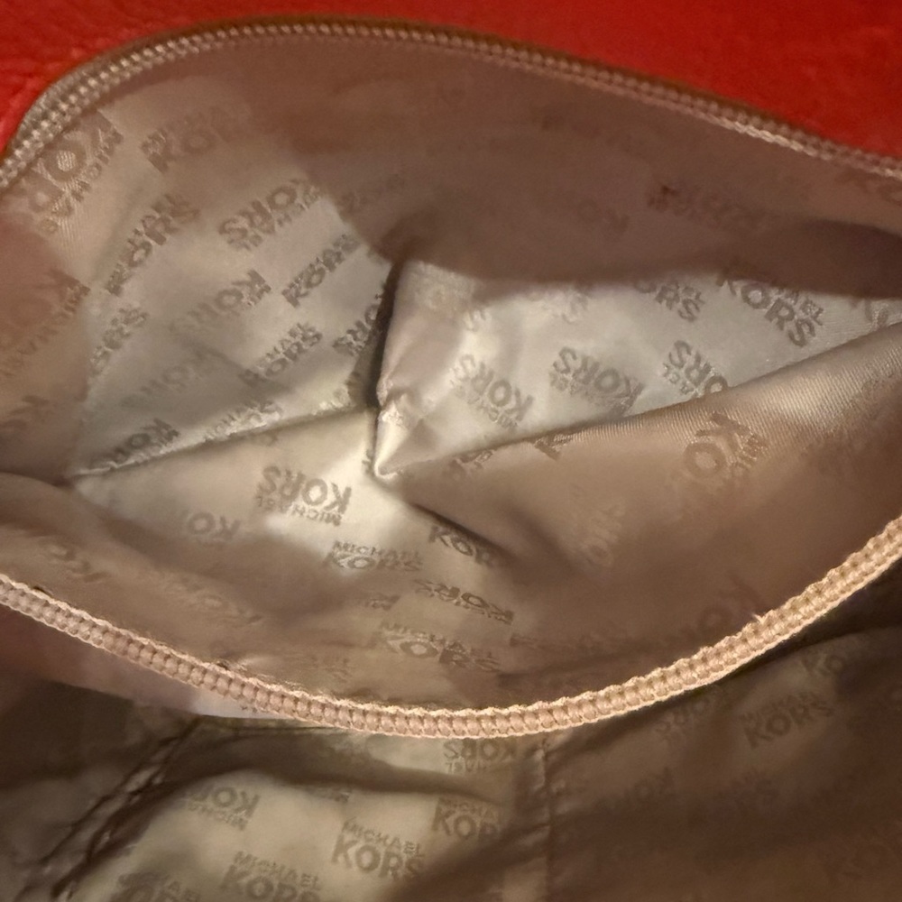 Michael Kors Red/Orange 2 Way Satchel with Gold Accents - Picture 14 of 16